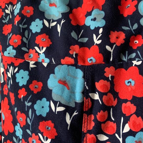 LuLaRoe Blue and Red Floral Leggings Size TC2 - Picture 13 of 16